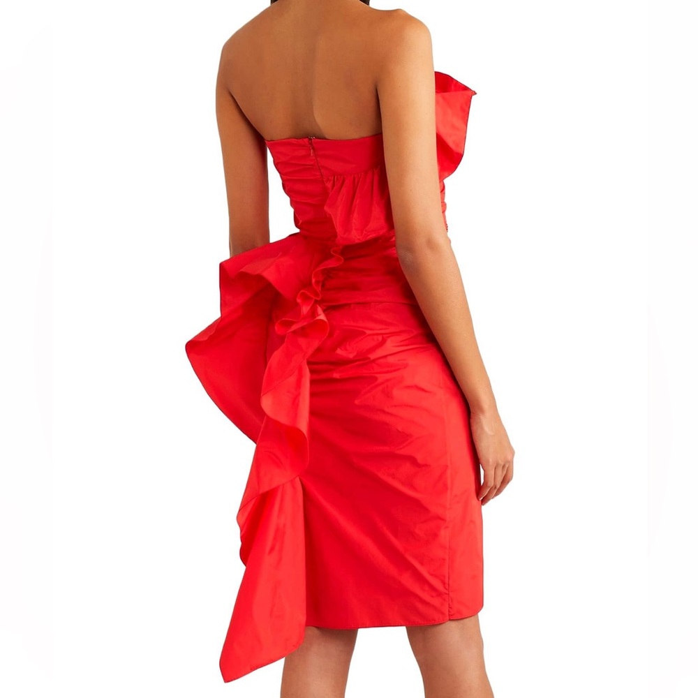 AlexaChung Red Taffeta Frills Dress sz2 NEW $950